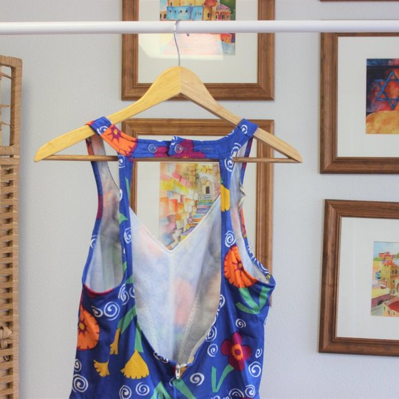 Vintage 1970s Skirted Swimsuit L - Picture 6 of 9